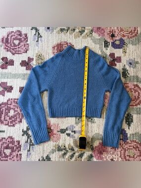 Urban Outfitters Sky Blue Mock Neck Cropped Sweater